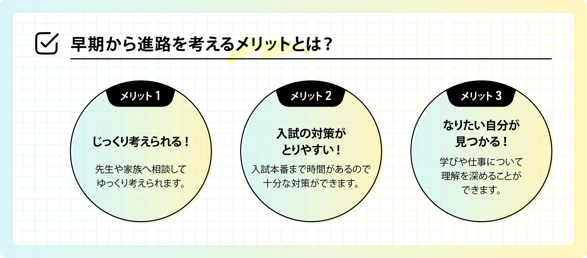 早期から進路を考えるメリットとは？