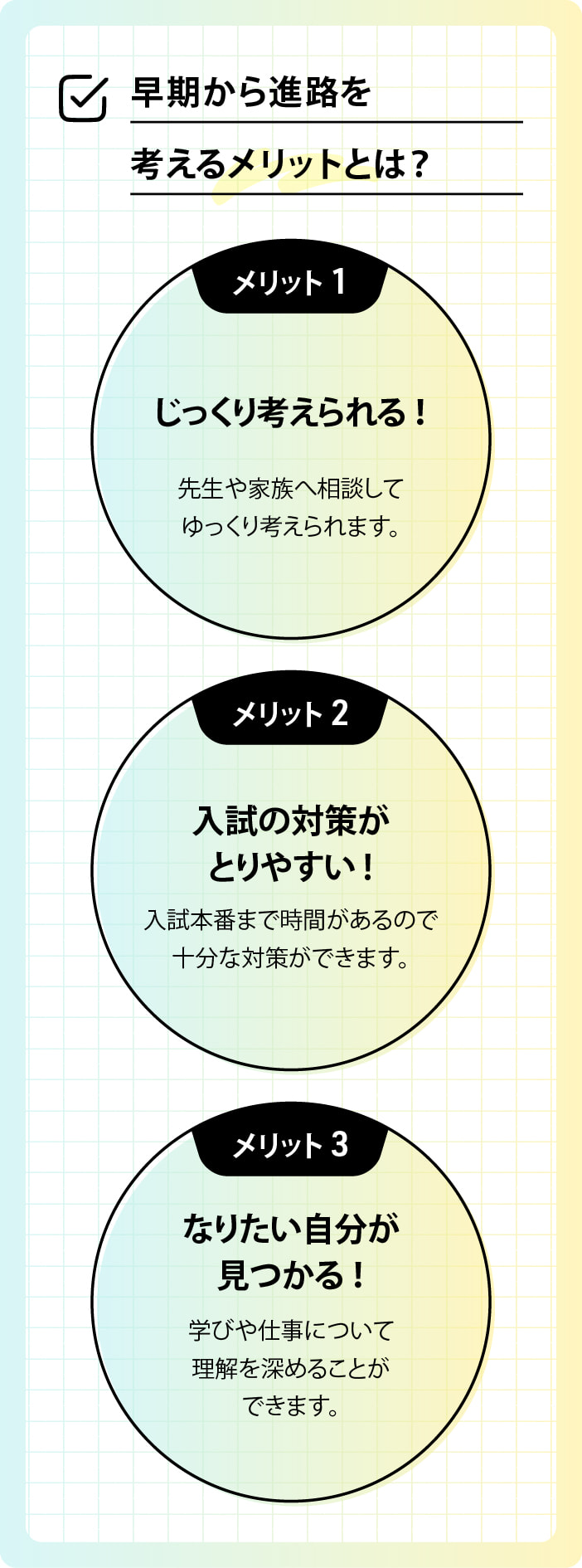 早期から進路を考えるメリットとは？