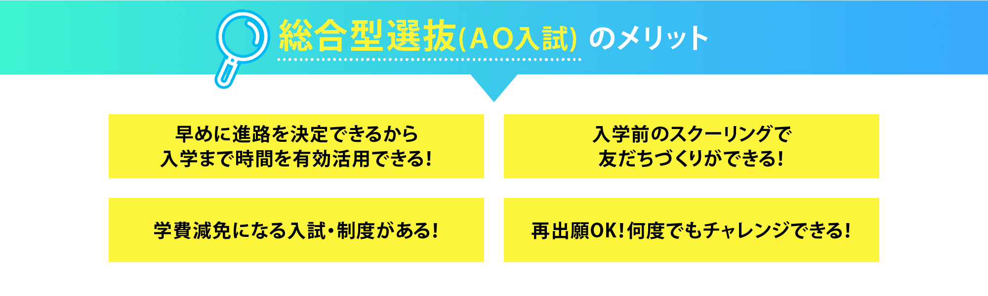 総合型選抜(AO入試)のメリット